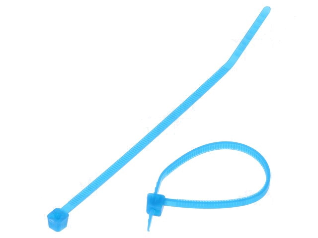 Kabelbinder; L: 102mm; W: 2,5mm; TEFZEL; 80N; lichtblauw; Ømax: 22mm Kabelbinder; L: 102mm; W: 2,5mm; TEFZEL; 80N; lichtblauw; Ømax: 22mm